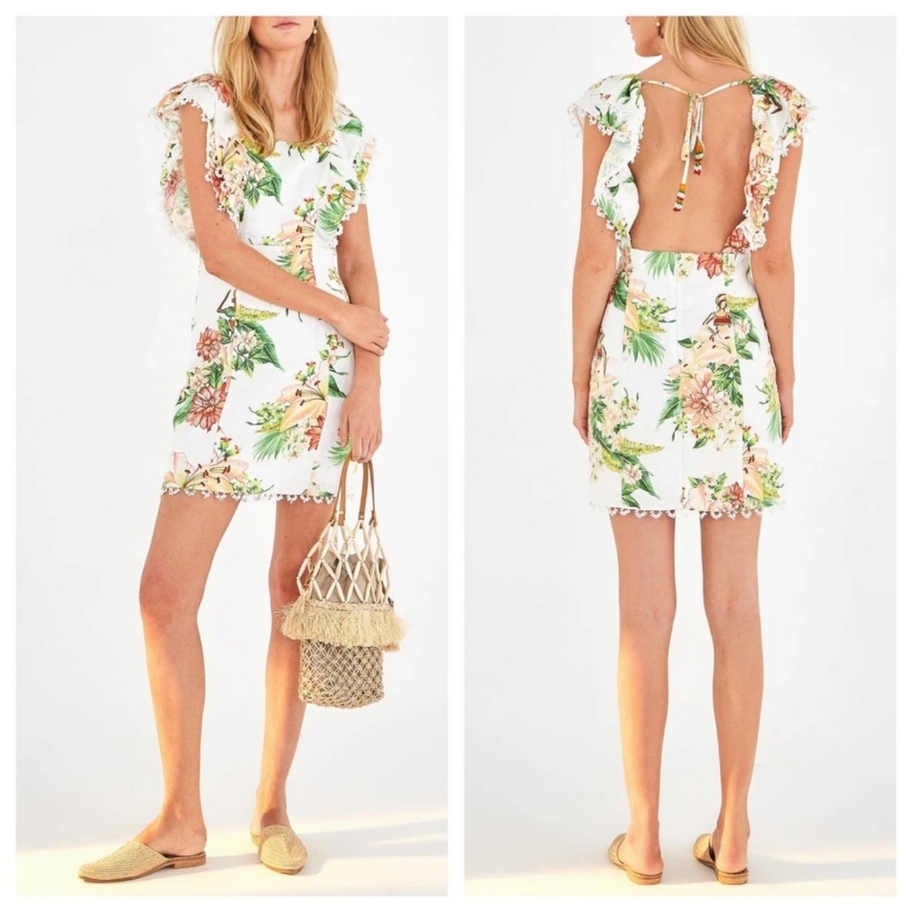 ❤️ Farm Rio | Denyse Tropical linen dress